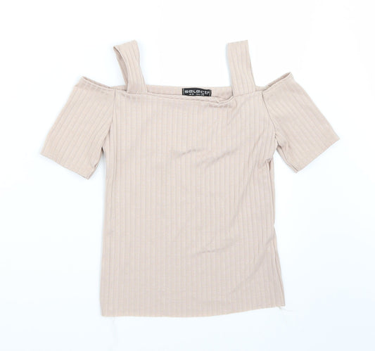 Select Womens Pink   Basic T-Shirt Size 8