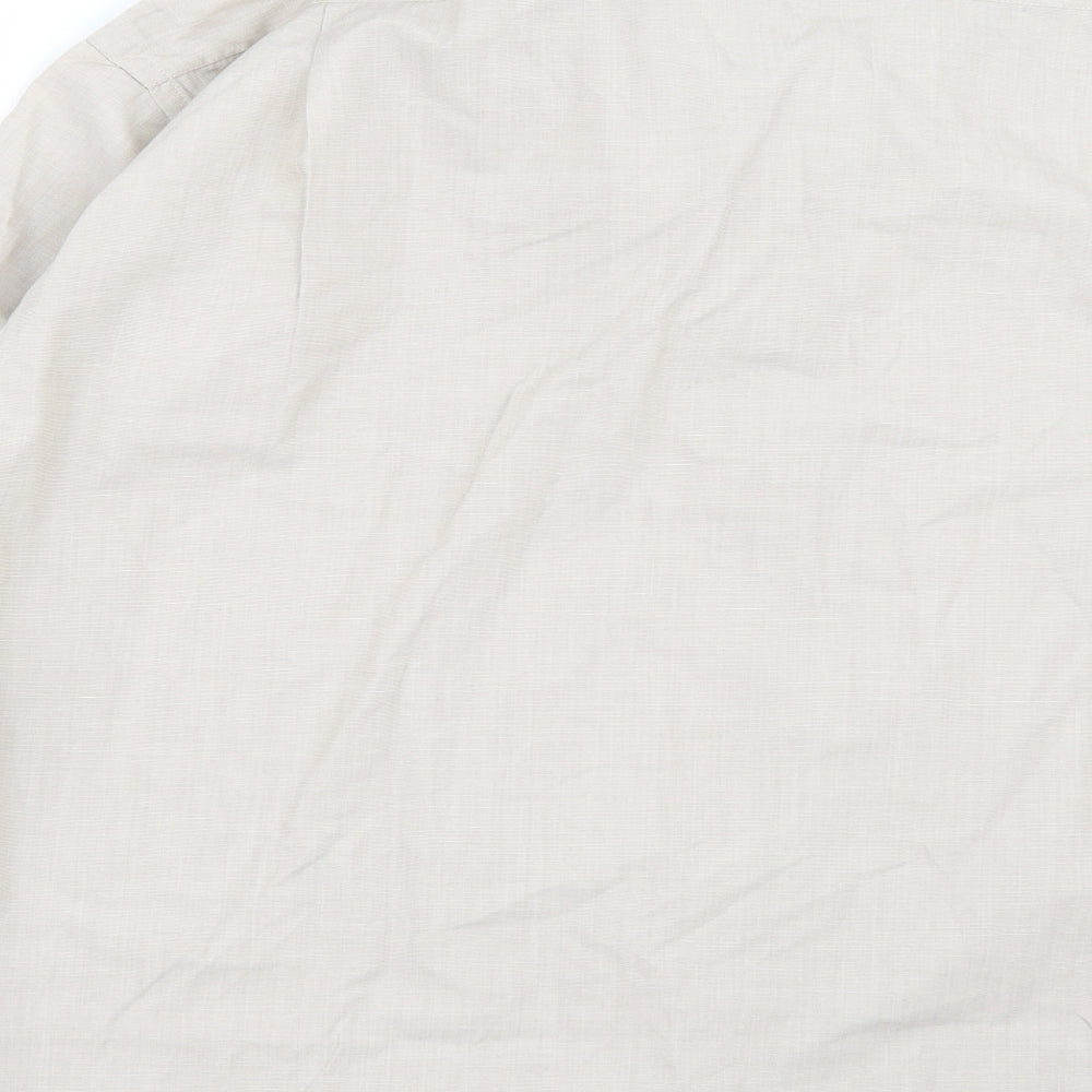 Cedar Wood Mens Beige    Button-Up Size 17
