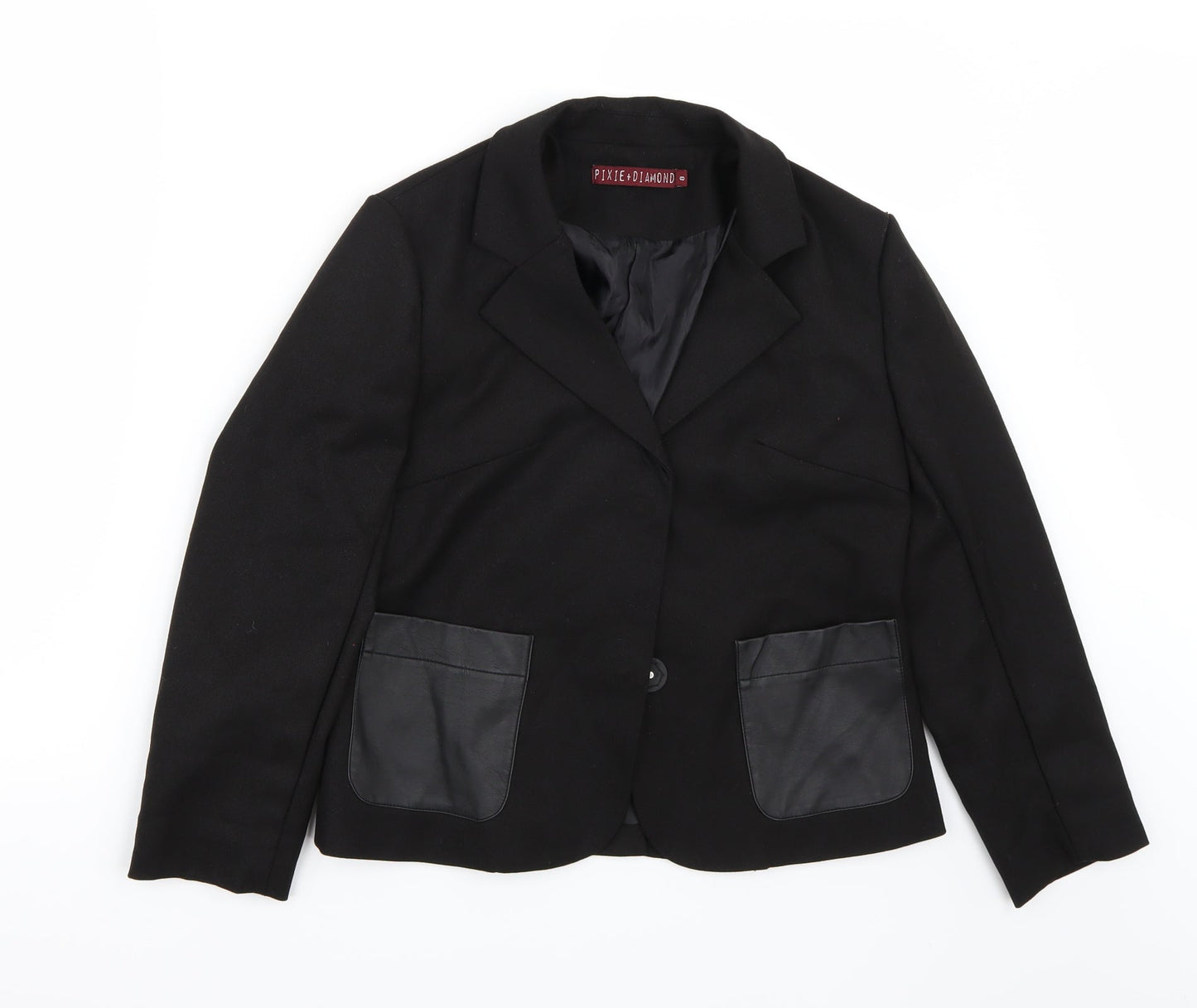 Pixie + diamond Womens Black   Jacket Coat Size 8