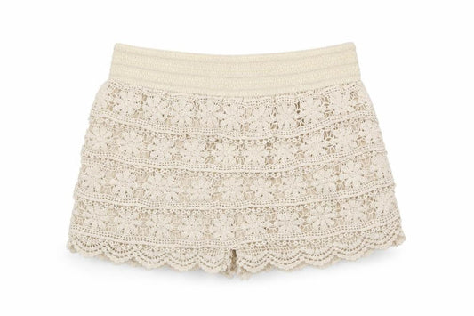 Front view of Preworn women’s beige bermuda shorts, size XS