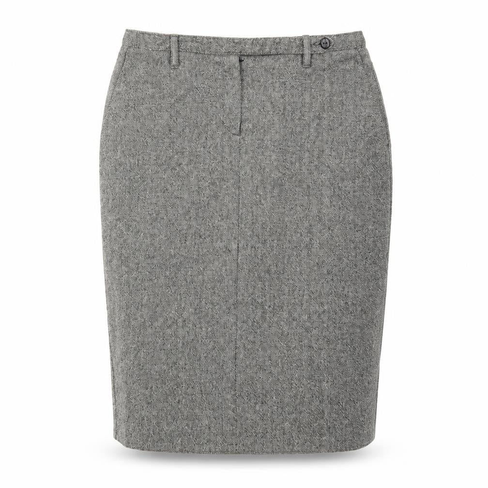 Front view of Miss Selfridge women’s grey straight & pencil skirt, size UK 10