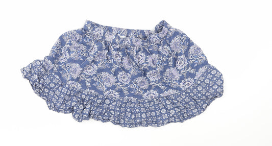 Gap Girls Blue Floral  Mini Skirt Size 10 Years