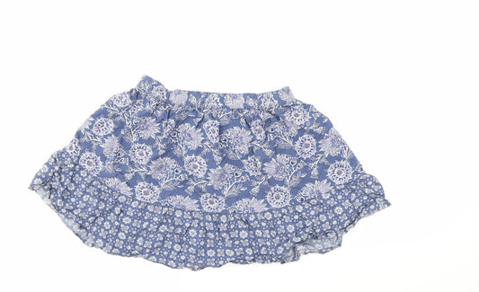 Gap Girls Blue Floral  Mini Skirt Size 10 Years