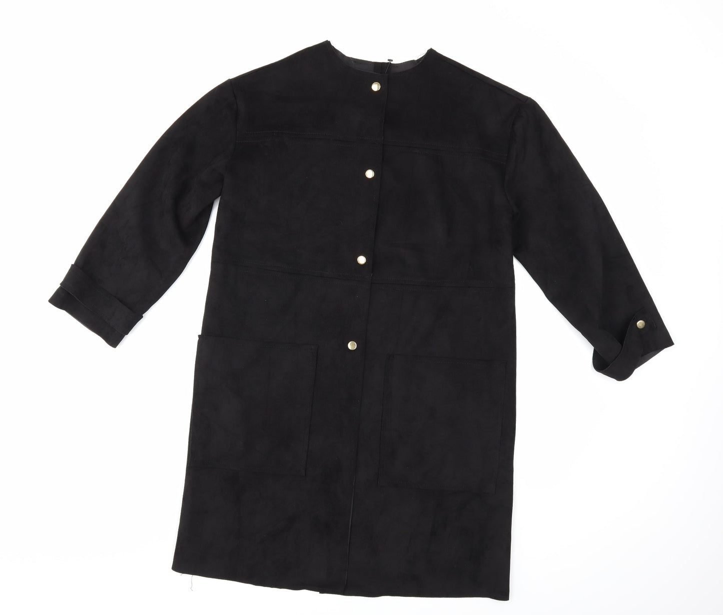 Voyles Womens Black   Overcoat Coat Size S