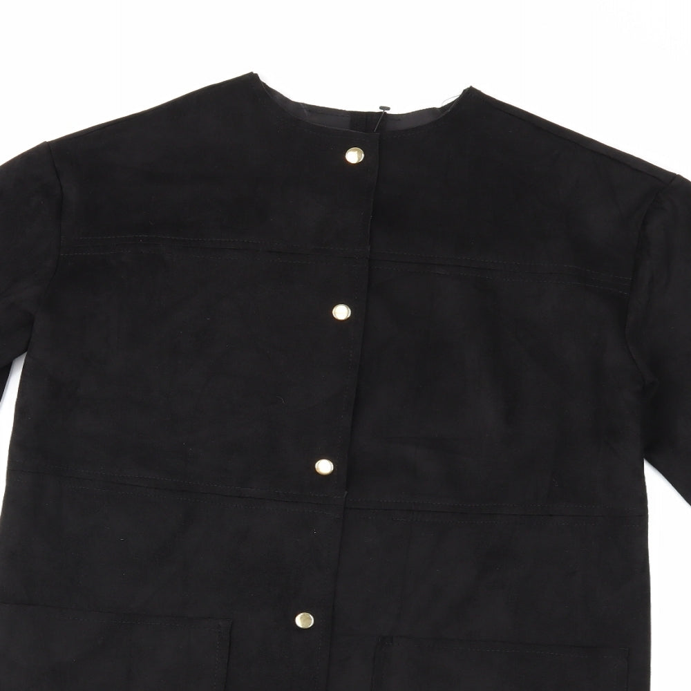 Voyles Womens Black   Overcoat Coat Size S