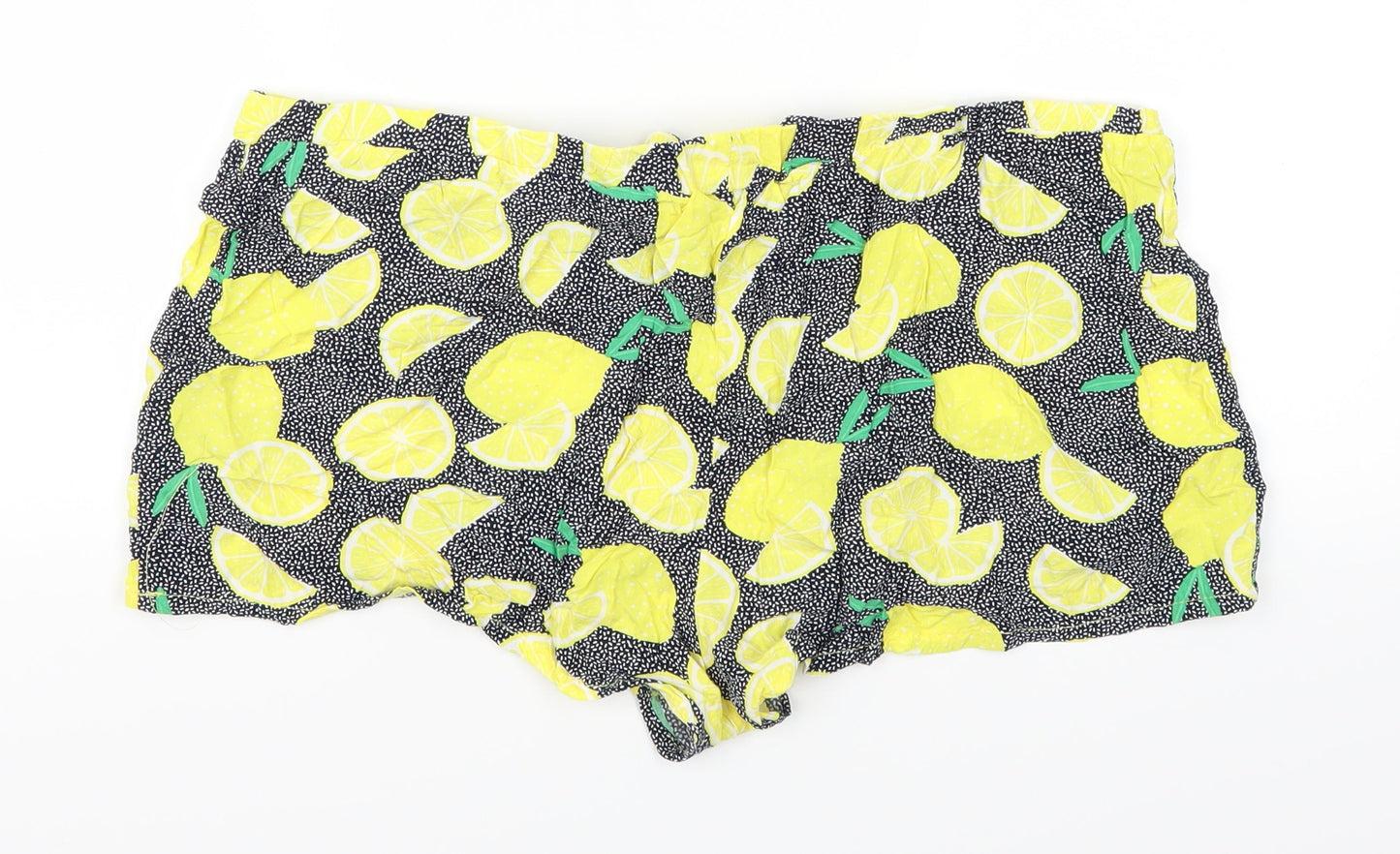 Preworn Womens Yellow Geometric  Hot Pants Shorts Size 35 in - Lemons