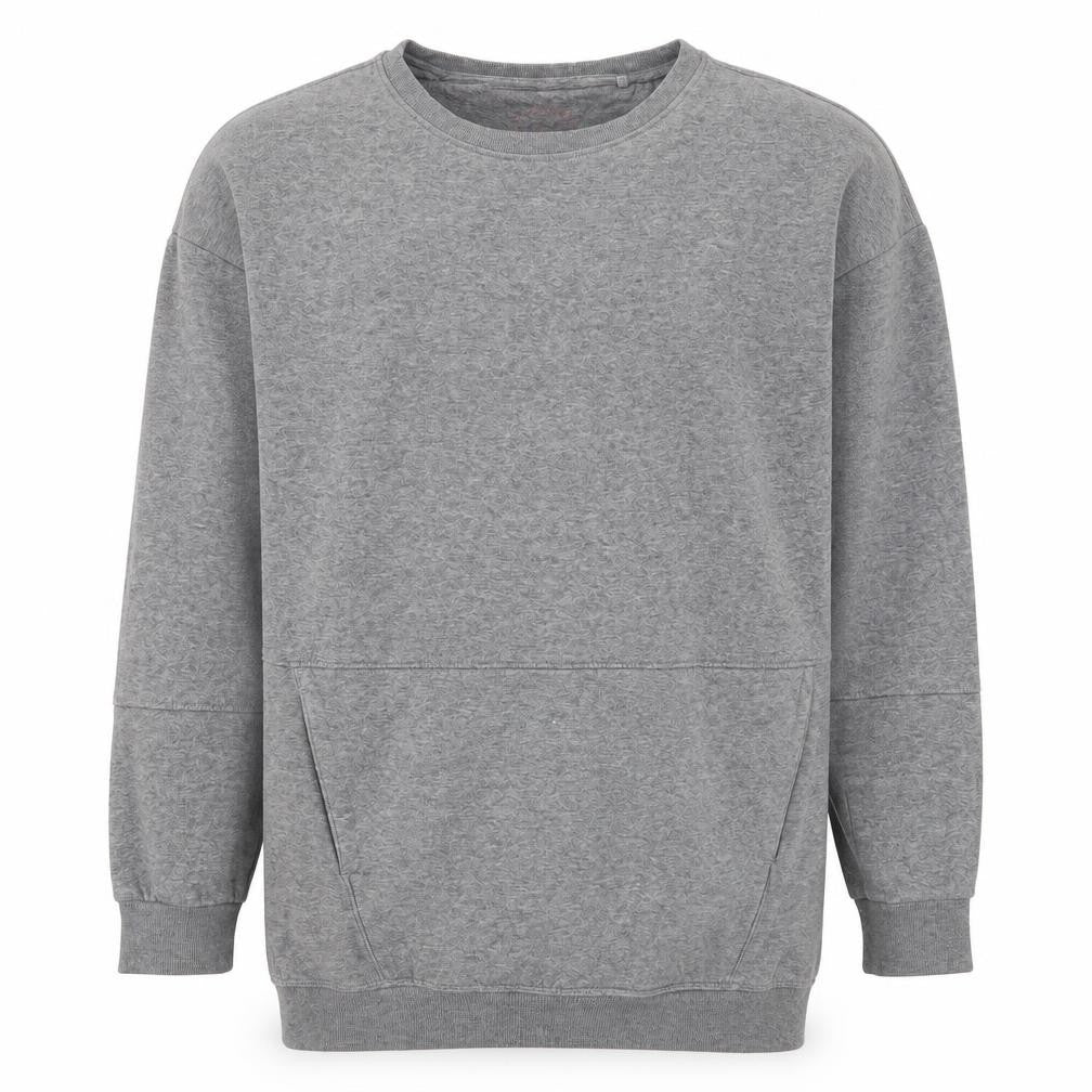 Front view of Next men’s grey pullover sweatshirt, size S