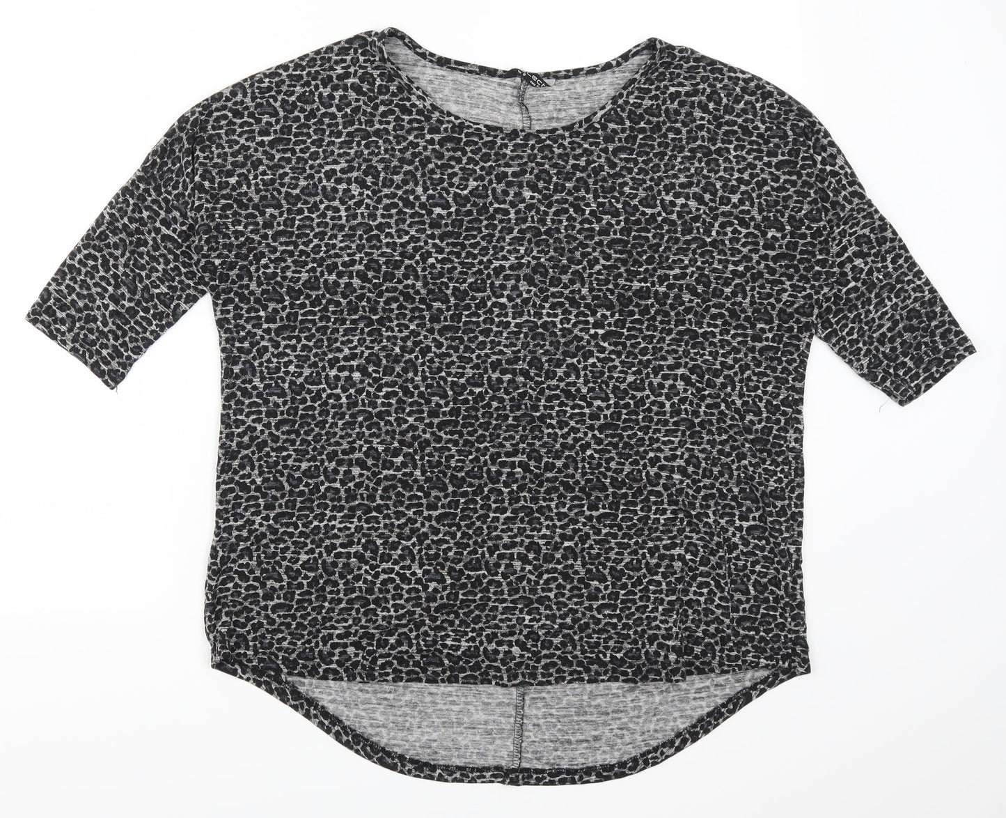 Select Womens Grey Animal Print  Basic T-Shirt Size 8
