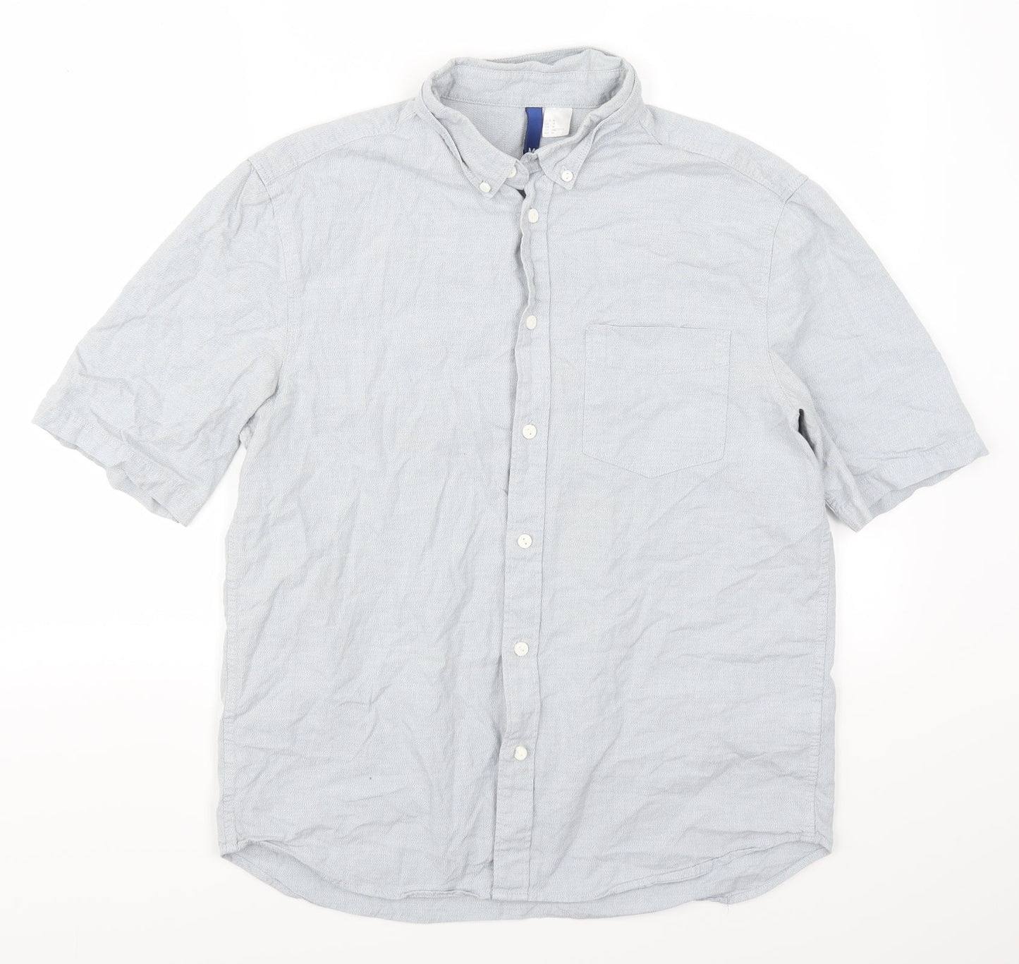 H&M Mens Grey    Button-Up Size M