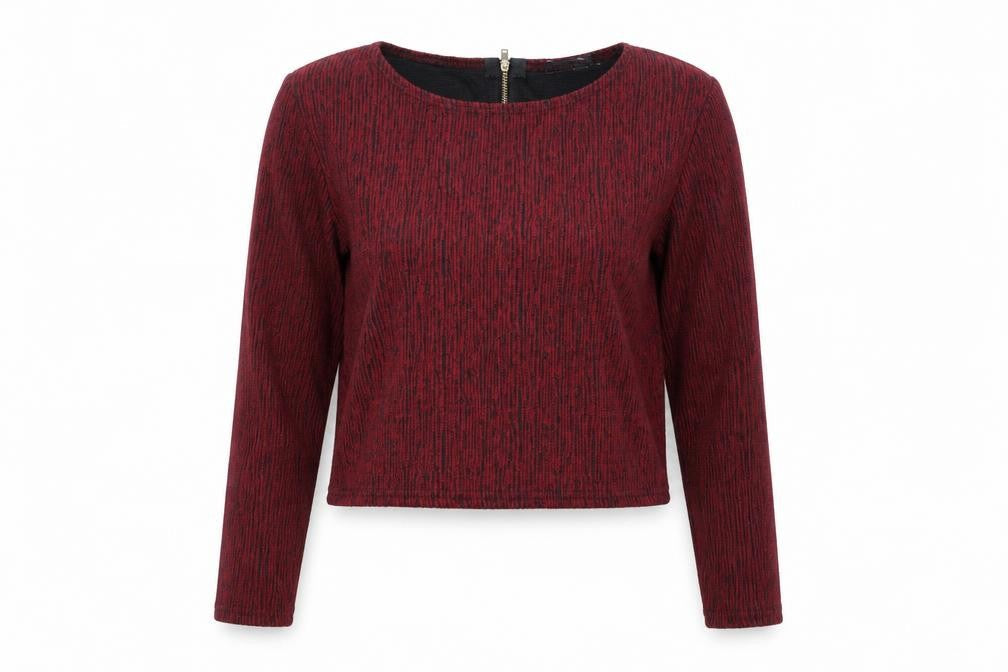 Front view of Sparkle & Fade women’s red basic t-shirt, size L