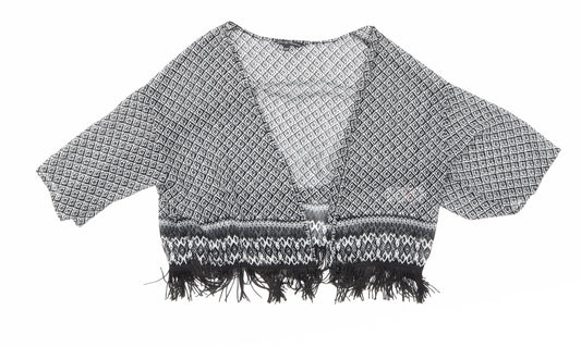 Candy Couture Girls Black Geometric  Basic Blouse Size 10-11 Years