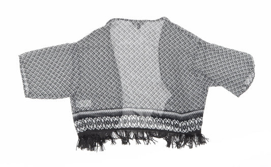 Candy Couture Girls Black Geometric  Basic Blouse Size 10-11 Years
