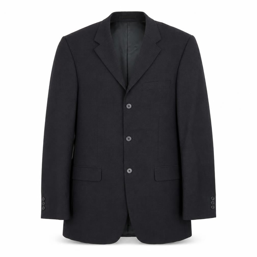 Front view of Burton men’s grey jacket suit jacket, size 38