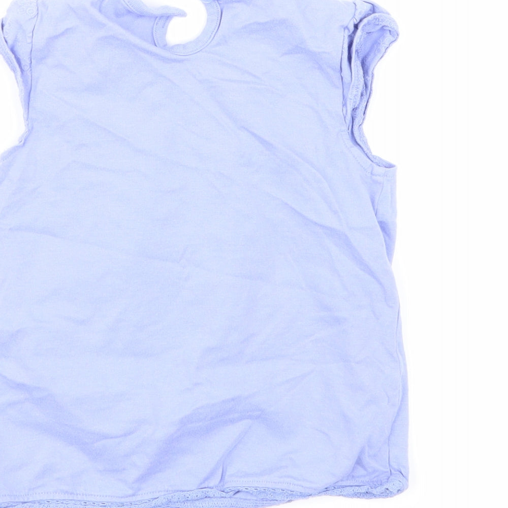 George Girls Purple   Basic T-Shirt Size 9-12 Months