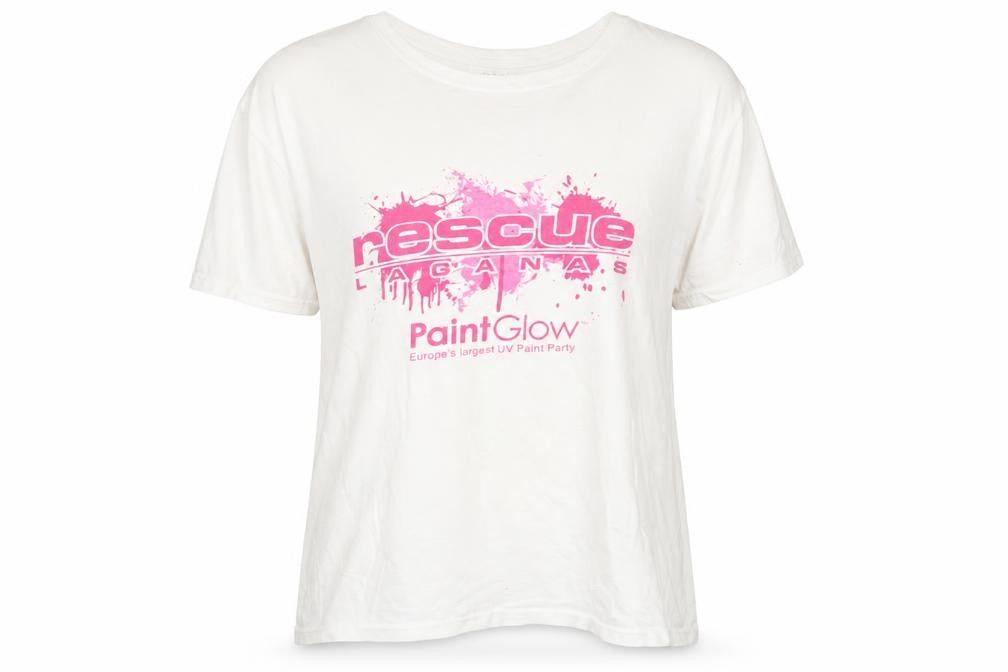 Front view of KEYA women’s white basic t-shirt, size UK 14