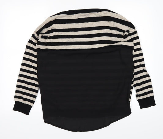The Collection Womens White Striped  Basic T-Shirt Size 10