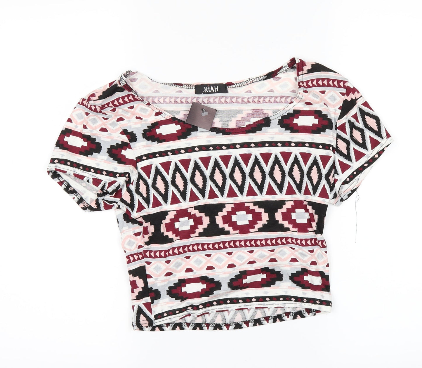 Kiah Womens Red   Basic T-Shirt Size 10
