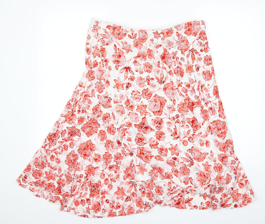 Saloos Womens Red Floral  A-Line Skirt Size XL