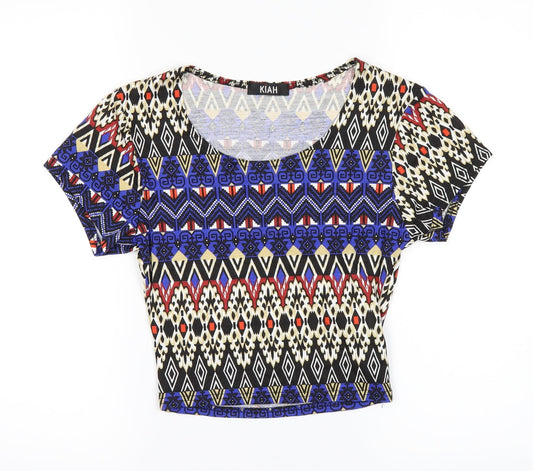Kiah Womens Blue   Basic T-Shirt Size 8