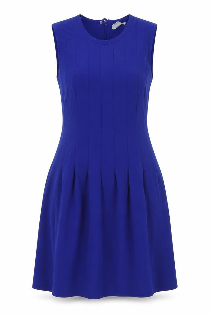 Front view of H&M women’s blue fit & flare, size UK 8