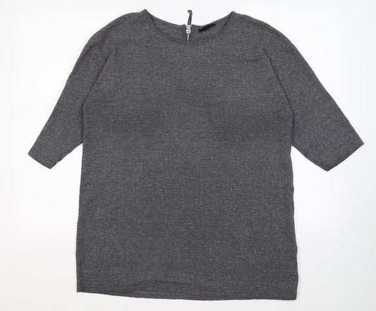 Topshop Womens Grey  Knit Pullover Jumper Size 14