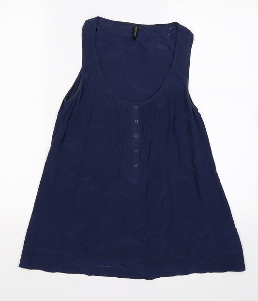 Topshop Womens Blue Floral  Basic Tank Size 10