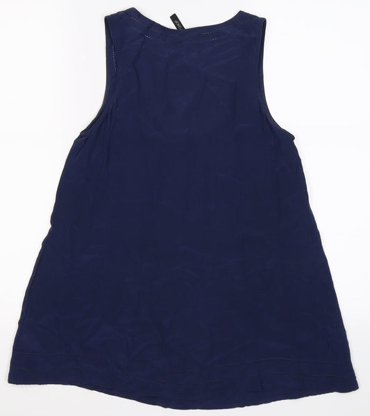 Topshop Womens Blue Floral  Basic Tank Size 10