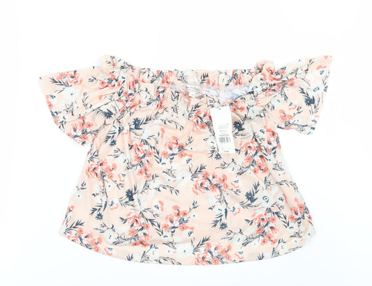 Miss Selfridge Womens Orange Floral  Tunic Blouse Size 8