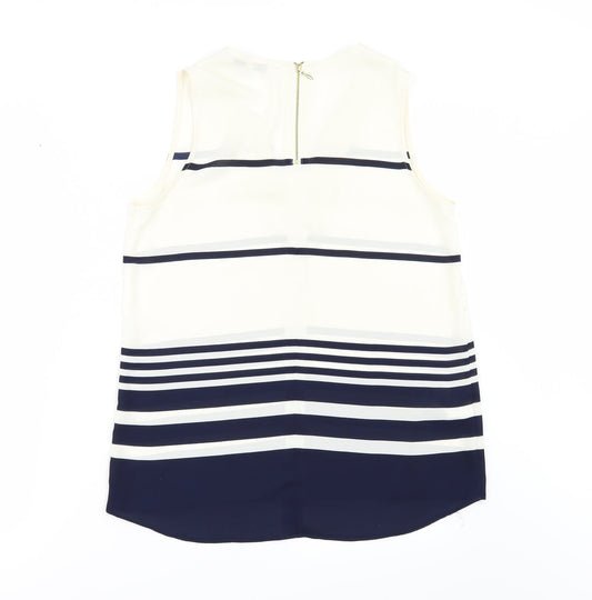 NEXT Womens Ivory Striped  Tunic Blouse Size 8