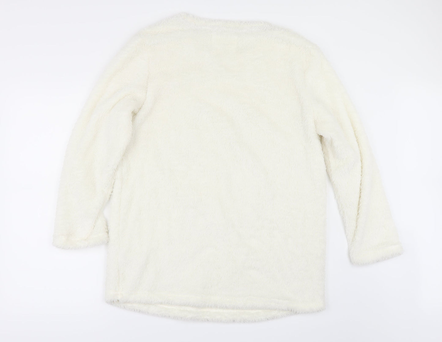 F&F Womens Ivory Solid  Top Pyjama Top Size M