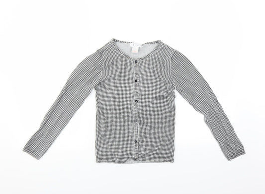 La Redoute Girls Grey Houndstooth  Cardigan Jumper Size 10 Years