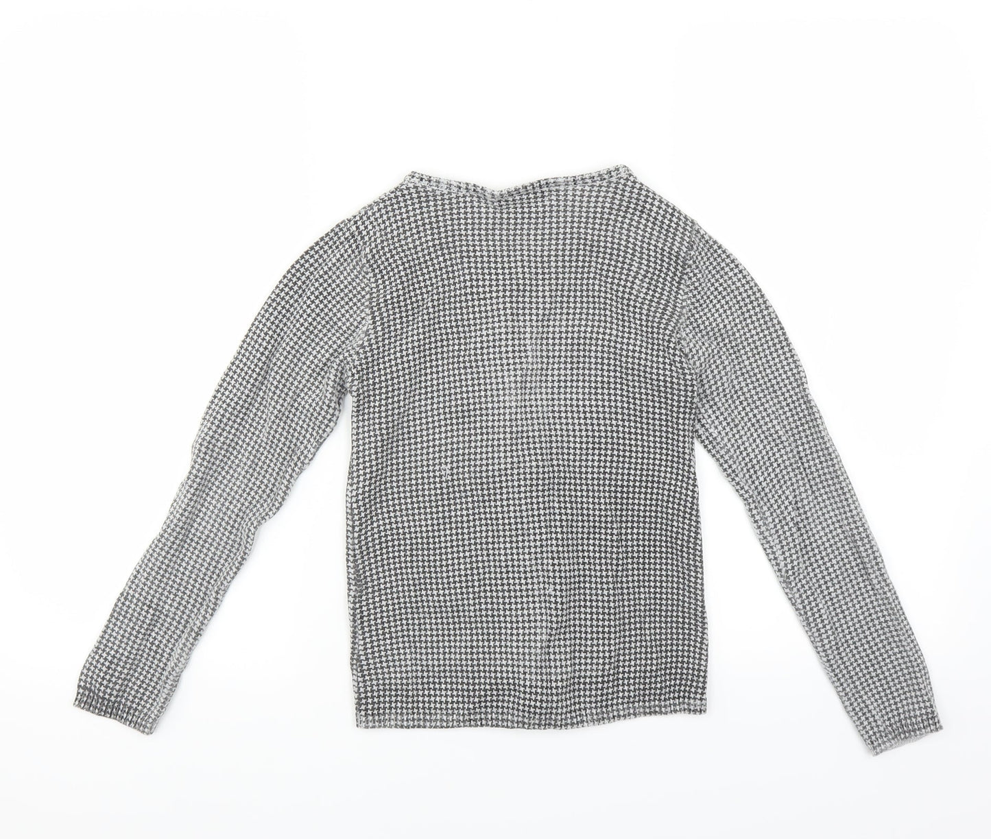 La Redoute Girls Grey Houndstooth  Cardigan Jumper Size 10 Years