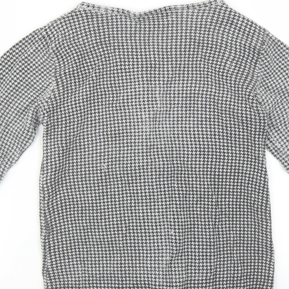 La Redoute Girls Grey Houndstooth  Cardigan Jumper Size 10 Years