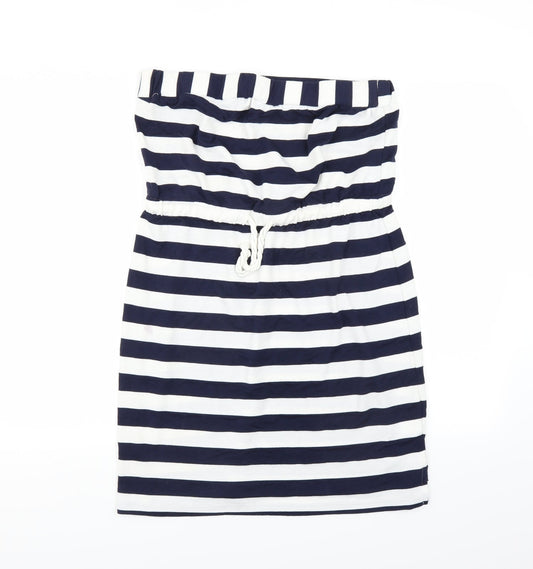 Kenar Womens Blue Striped  T-Shirt Dress  Size L