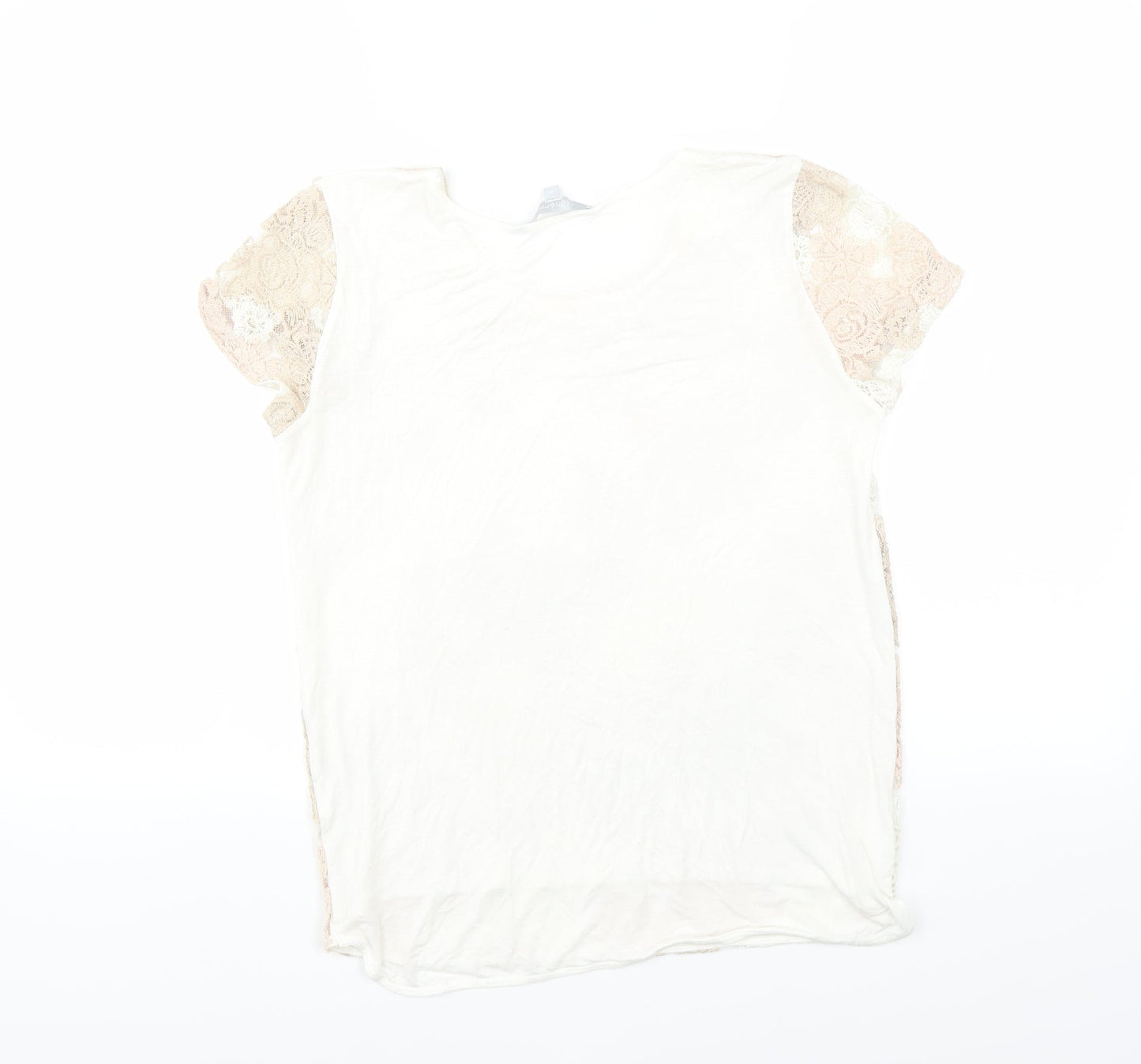 Red Herring Womens White Floral  Basic T-Shirt Size 8
