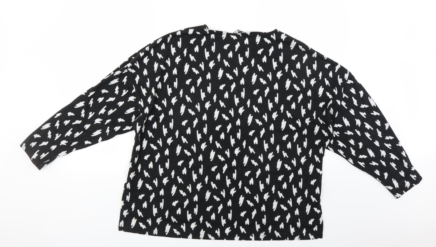 Pep & Co Womens Black Geometric  Pullover Jumper Size 16