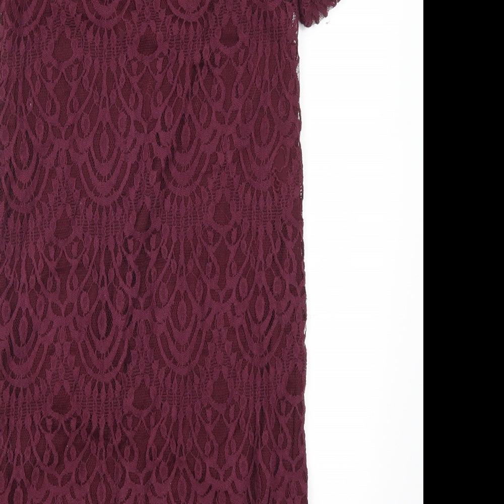 H&M Womens Orange  Lace Pencil Dress  Size 8