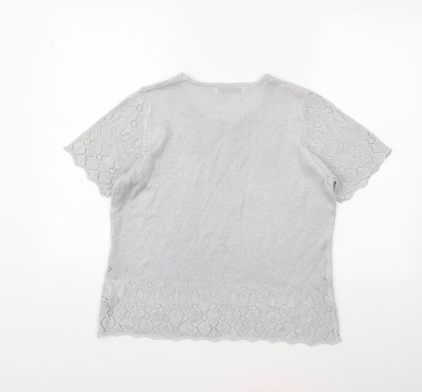 EWM Womens Silver  Knit Pullover Jumper Size 14