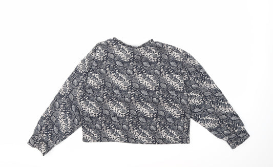Zara Womens Grey Animal Print  Pullover Sweatshirt Size M