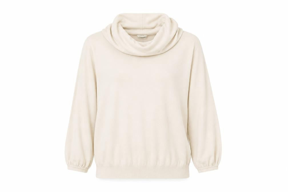 Front view of Marks & Spencer women’s ivory jumper, size UK 16