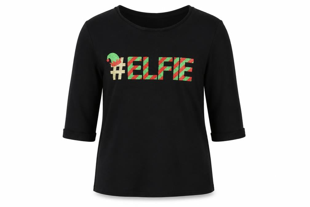 Front view of Papaya women’s black jumper, size M