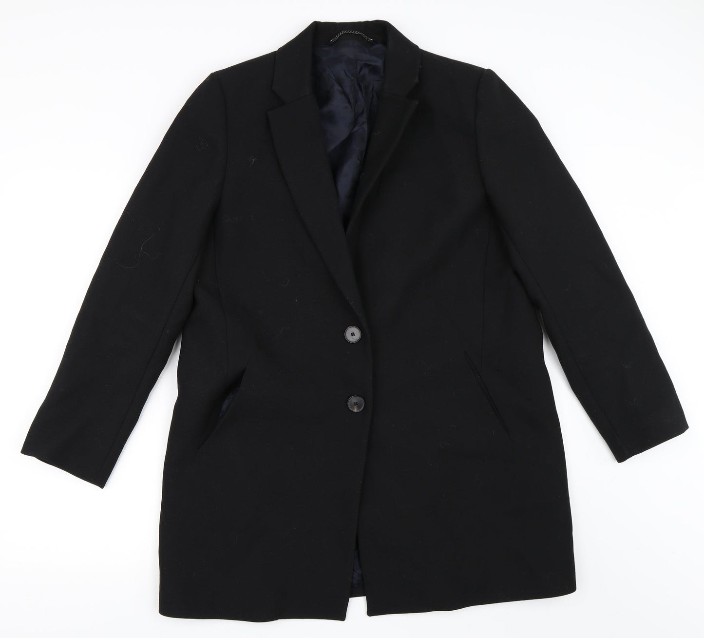 Preworn Womens Black   Overcoat Coat Size L