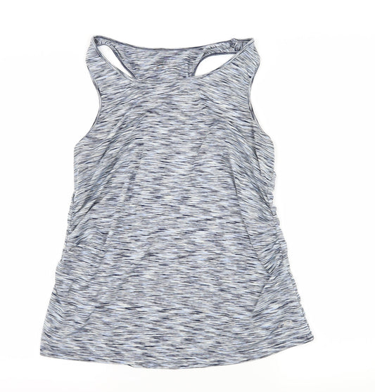 South Luxe Womens Blue Striped Jersey Basic Tank Size L