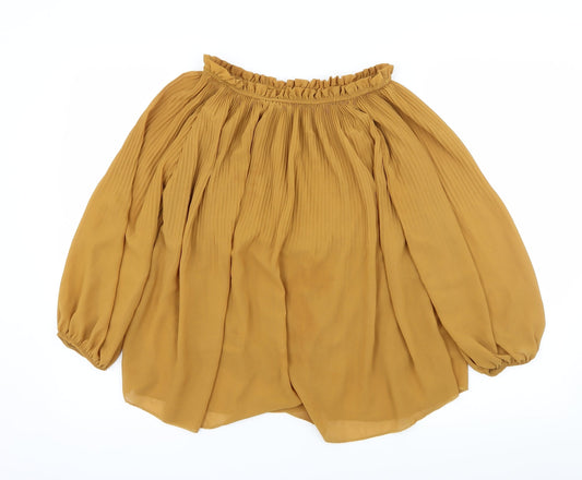 Preworn Womens Yellow   Basic Blouse One Size