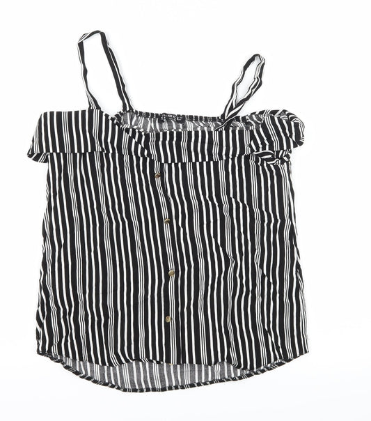 Select Womens Black Striped  Camisole Tank Size 6