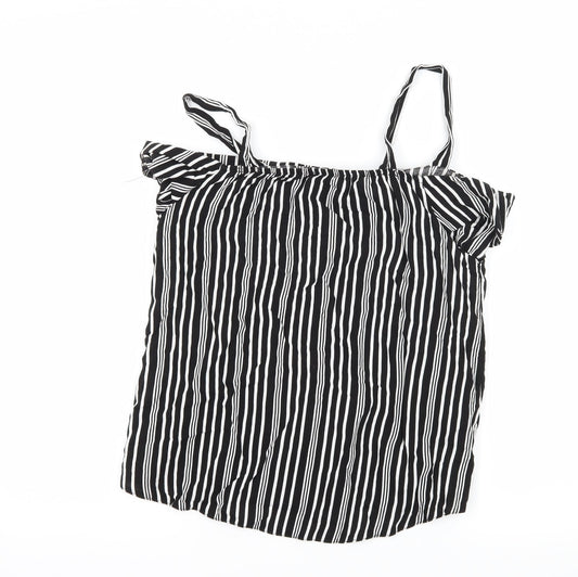 Select Womens Black Striped  Camisole Tank Size 6