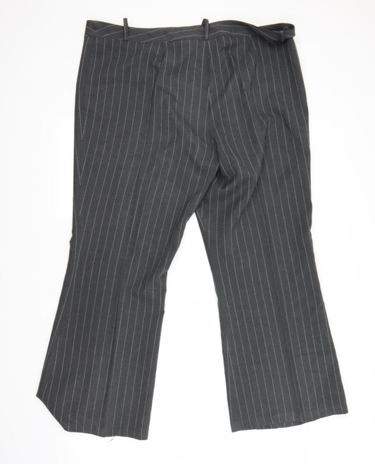 Preworn Womens Grey Striped  Trousers  Size 20 L29 in