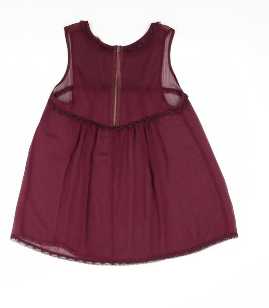 Topshop Womens Red   Basic Blouse Size 8
