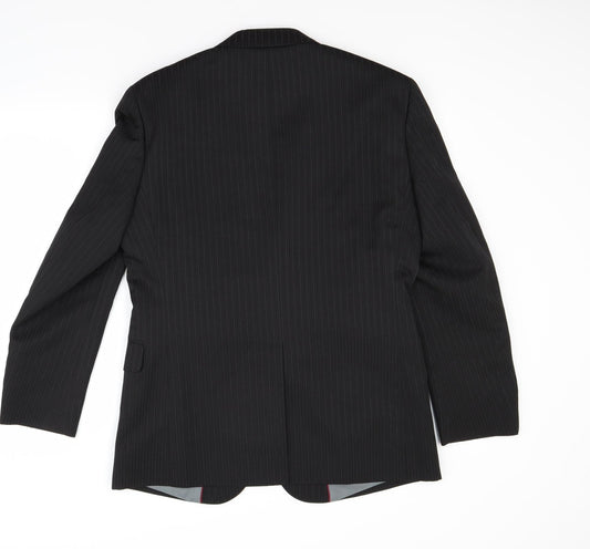 Taylor & Wright Mens Black Striped  Jacket Blazer Size 40