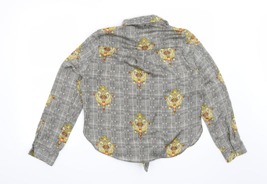 River Island Womens Black Houndstooth  Basic Blouse Size 10